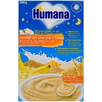 Humana Κρέμα για Γλυκό Ύπνο με Μπανάνα Μετά τον 6ο Μήνα 200g - Κρέμα με Δημητριακά Ολικής Άλεσης & Μπανάνα για Γλυκό Ύπνο