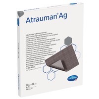 Hartmann Atrauman Ag Wound Pads with Ointment & Silver 10 Τεμάχια - 10x10cm - Αυτοκόλλητα Επιθέματα με Αλοιφή & Άργυρο για την Θεραπεία Τραυμάτων