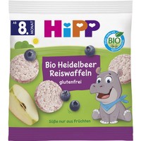 Hipp Bio Organic Kids' Crispy Apple & Raspberry Rice Wafers 8m+, 30g - Βιολογικά Τραγανά Ρυζογκοφρετάκια με Μήλο & Βατόμουρο για Παιδιά από 8 Μηνών