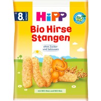 Hipp Bio Hirse Stangen 30gr - Παιδικά Γαριδάκια από Βιολογικό Κεχρί, Καλαμπόκι & Ρύζι από τον 8ο Μήνα