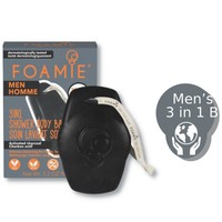 Foamie for Men What a Man 3in1 Shower Body, Face & Hair Bar with Activated Charcoal 90g - Ανδρική Μπάρα Καθαρισμού Προσώπου, Μαλλιών & Σώματος για Βαθύ Καθαρισμό με Ενεργό Άνθρακα & Ξύλο Τριανταφυλλιάς
