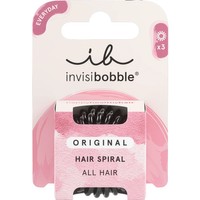 Invisibobble Original Hair Spiral 3 Τεμάχια - True Black - Λαστιχάκια Μαλλιών για Απόλυτο Κράτημα