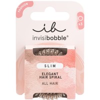 Invisibobble Slim Elegant Hair Spiral 3 Τεμάχια - Bronze me Pretty - Διακριτικά Λαστιχάκια Μαλλιών για Κομψά Χτενίσματα