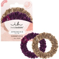 Invisibobble Sprunchie Slim Elegant Style 2 Τεμάχια - The Snuggle is Real - Λεπτά Λαστιχάκια Μαλλιών για Απαλό Κράτημα