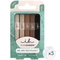 Invisibobble Ecotie Hair Tie Mocha 5 Τεμάχια - Λαστιχάκια Μαλλιών για Κράτημα με Λιγότερα Σημάδια, Λιγότερο Πόνο & Φθορά