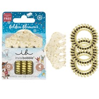 Invisibobble Promo Apres-Ski 24k Gold The Original Hair Spiral 3 Τεμάχια & The Stylish Hair Claw 1 Τεμάχιο - Λαστιχάκια Μαλλιών & Πλαστικό Κλάμερ σε Χρυσό Χρώμα