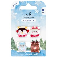 Invisibobble Clipstar Kids Cozy Snowy Friends 4 Τεμάχια - Κλιπ Μαλλιών για Παιδιά με Διάφορα Σχέδια
