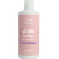 Wella Professionals Invigo Blonde Recharge Shampoo With Purple Pigments 500ml - Σαμπουάν Αναζωογόνησης Χρώματος για Ανταύγειες, Ψυχρά Ξανθά & Γκρι Μαλλιά