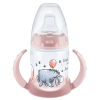 Nuk Disney Winnie the Pooh 6-18m First Choice Learner Bottle 150ml - Ροζ - Πλαστικό Κύπελλο Εκμάθησης για Ηλικίες 6-18 Μηνών με Λαβές & με Ρύγχος Σιλικόνης