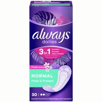 Always Dailies Fresh Scent Normal Fresh & Protect 30 Τεμάχια - Σερβιετάκια Κανονικού Μεγέθους για Άνεση & Προστασία Όλη την Ημέρα