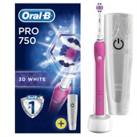 Oral-B Pro 750 3D White Special Edition​ Ηλεκτρική Οδοντόβουρτσα σε Ροζ Χρώμα - Ολοκληρωμένος 3D Καθαρισμός & Δυνατότητα Λεύκανσης Από το Πρώτο Βούρτσισμα
