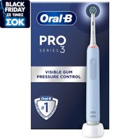 Oral-B Pro 3 3000 Cross Action Electric Toothbrush Μπλε 1 Τεμάχιο - Επαναφορτιζόμενη Ηλεκτρική Οδοντόβουρτσα με Ορατό Αισθητήρα Πίεσης 360°