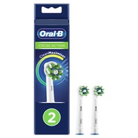 Oral-B CrossAction with CleanMaximiser Technology Electric Toothbrush Heads White 2 Τεμάχια - Ανταλλακτικές Κεφαλές Ηλεκτρικής Οδοντόβουρτσας με Τεχνολογία Ινών για Ένδειξη Αντικατάστασης της Κεφαλής
