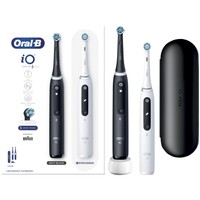 Oral-B iO 5 DUO Electric Toothbrushes Black & White 2 Τεμάχια - Ηλεκτρικές Οδοντόβουρτσες με Επαναστατική iO Τεχνολογία Βουρτσίσματος, 5 Έξυπνα Προγράμματα Επαγγελματικού Καθαρισμού