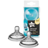 Tommee Tippee Advanced Anti-Colic Vari Flow Teets 0m+ Κωδ 422583, 2 Τεμάχια -  Θηλές Σιλικόνης Μεταβλητής Ροής με Κοπή σε Σχήμα Χ Κατά των Κολικών για Νεογέννητα