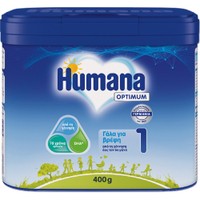 Humana Optimum Milk 1, 0-6m 400g - Βρεφικό Γάλα σε Σκόνη από την Πρώτη Μέρα έως τον 6ο Μήνα για Σωστή Ανάπτυξη