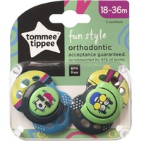 Tommee Tippee Fun Style Orthodontic Soothers 18-36m Dogs Κωδ 43340565, 2 Τεμάχια - Ορθοδοντική Πιπίλα Σιλικόνης με Σχέδιο