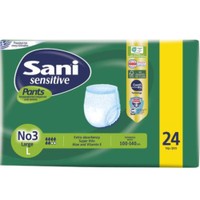 Sani Sensitive Pants Νο3 Large 24 Τεμάχια  - Ελαστικό Εσώρουχο Ακράτειας  που Προσφέρουν Αποτελεσματική Προστασία Από Διαρροές & Οσμές