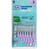 TePe Interdental Brush Extra Soft 8 Τεμάχια - Size 6 (1.1mm) - Μεσοδόντια Βουρτσάκια με Μαλακές Ίνες για Ευαίσθητα Δόντια & Ούλα