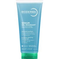 Bioderma Sebium Purifying Cleansing Foaming Gel Moussant 200ml - Ενυδατικό Αφρίζον Τζέλ Καθαρισμού για Μικτές & Λιπαρές Επιδερμίδες