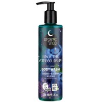 Organic Shop Rinse the Stress Away Relaxing Lavender & Blueberry Melatonin Body Wash 280ml - Ενυδατικό Χαλαρωτικό Αφρόλουτρο με Μελατονίνη Λεβάντας & Βατόμουρου όπου Θρέφει την Επιδερμίδα & Προάγει Βαθύ & Ξεκούραστο Ύπνο με Αντλία