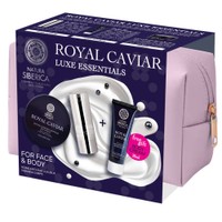 Natura Siberica Promo Royal Caviar Luxe Essentials Icy Firming Eye Cream 15ml & Lifting & Firming Peptide Eye Patch 60 Τεμάχια & Δώρο Anti-Age Transforming Body Cream 30ml & Δώρο Νεσεσέρ 1 Τεμάχιο - Αντιγηραντική 24ωρη Κρέμα Ματιών Ελαφριάς Υφής για Αποτέλεσμα Lifting με Μαύρο Χαβιάρι & Υδρογελή Επιθέματα Ματιών για την Ευαίσθητη Περιοχή των Ματιών & Αντιγηραντική Κρέμα Σώματος με Χαβιάρι για Τόνωση & Βαθιά Ενυδάτωση