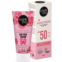 Organic Shop Sunscreen for Normal to Dry Skin Spf50, 50ml - Αντηλιακή Προσώπου Υψηλής Προστασίας για Κανονικές - Ξηρές Επιδερμίδες