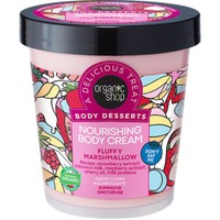 Organic Shop Body Desserts Fluffy Marshmallow Nourishing Body Cream 450ml - Θρεπτική Κρέμα Σώματος με Εκχύλισμα Φράουλας, Βατόμουρου, Γάλα Καρύδας & Πρωτεΐνη Γάλακτος για Μεταξένια Αίσθηση
