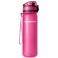 Aquaphor City Filter Bottle 500ml - Ροζ - Μπουκάλι με Φίλτρο Νερού, Λουράκι Ανάρτησης & Κούμπωμα Ασφαλείας