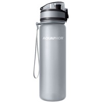 Aquaphor City Filter Bottle 500ml - Γκρι - Μπουκάλι με Φίλτρο Νερού, Λουράκι Ανάρτησης & Κούμπωμα Ασφαλείας