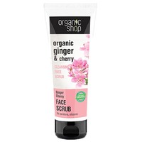 Organic Shop Cleaning Face Scrub Ginger & Cherry 75 ml - Απαλό Απολεπιστικό Προσώπου για Καθαρισμό