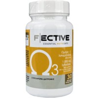 Fective Ω3 30caps - Συμπλήρωμα Διατροφής Ιχθυέλαιου Πλούσιο σε Ωμέγα 3 Λιπαρά Οξέα για τη Φυσιολογική Λειτουργία της Καρδίας του Εγκεφάλου & της Όρασης