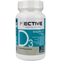 Fective Vitamin D3 4.000iu 30caps - Συμπλήρωμα Διατροφής Βιταμίνης D3 για τη Διατήρηση της Φυσιολογικής Κατάστασης των Οστών, Δοντιών & Καλή Λειτουργία του Ανοσοποιητικού Συστήματος