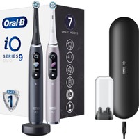 Oral-B iO Series 9 Duo Electric Toothbrush Black Onyx 1 Τεμάχιο & Rose 1 Τεμάχιο - Ηλεκτρικές Οδοντόβουρτσες με Επαναστατική iO Τεχνολογία Βουρτσίσματος, 7 Έξυπνα Προγράμματα Επαγγελματικού Καθαρισμού
