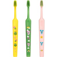 Tepe Good Mini Extra Soft Toothbrush Bolibompa 0-3 Years 3 Τεμάχια - Ροζ / Πράσινο / Κίτρινο - Οδοντόβουρτσα με Πολύ Μαλακές Ίνες & Πολύ Μικρή Κεφαλή για Βρέφη - Νήπια