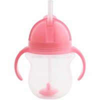 Munchkin Tip & Sip Weighted Straw Cup 6m+, 207ml - Ανοιχτό Ροζ - Βρεφικό Ποτήρι με Ευέλικτο Καλαμάκι - Καπάκι - Χερουλάκια για Εύκολο Κράτημα