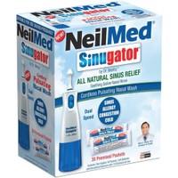 NeilMed Promo Sinugator Cordless Pulsating Nasal Wash 1 Τεμάχιο & Αλατούχο Διάλυμα 30 Sachets - ​​​​​​​Σύστημα Ρινικών Πλύσεων 2 Ταχυτήτων για Αποσυμφόρηση της Ρινικής Οδού & Ανταλλακτικά Διαλύματα