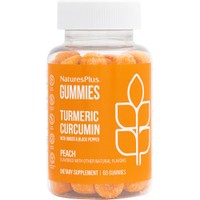 Natures Plus Gummies Turmeric Curcumin with Ginger & Black Pepper 60 Softgels - Συμπλήρωμα Διατροφής με Τιτλοδοτημένο Εκχύλισμα Κουρκουμά, Τζίντζερ & Μαύρο Πιπέρι για Αντιοξειδωτική Προστασία & Καλή Λειτουργία του Ανοσοποιητικού - Πεπτικού Συστήματος με Γεύση Ροδάκινο