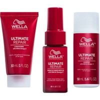 Wella Professionals Promo Ultimate Repair Shampoo 50ml & Conditioner 30ml & Miracle Hair Rescue Serum 30ml - Κρεμώδες Σαμπουάν & Μαλακτική Κρέμα Βαθιάς Θρέψης & Θεραπεία για Πολύ Ταλαιπωρημένα, Ξηρά Μαλλιά για Επανόρθωση σε 90 Δευτερόλεπτα