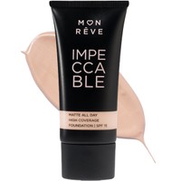 Mon Reve Impeccable All Day Matte Foundation with Spf15, 30ml - 105 - Υγρό Ματ Foundation με Υψηλή Κάλυψη