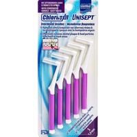 Intermed Unisept Chlorhexil Interdental Brushes 5 Τεμάχια - S 1.0mm - Βουρτσάκια για Αποτελεσματικό Καθαρισμό των Μεσοδόντιων Διαστημάτων & των Ορθοδοντικών Μηχανισμών