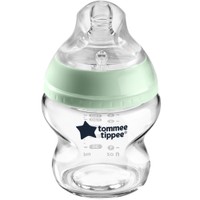 Tommee Tippee Closer to Nature Glass Bottle Slow Flow 0m+, 150ml, Κωδ 42243790 - Πράσινο - Γυάλινο Μπιμπερό με Θηλή Σιλικόνης Αργής Ροής Κατά των Κολικών