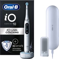 Oral-B iO Series 10 Electric Toothbrush 1 Τεμάχιο - Stardust White - Ηλεκτρική Οδοντόβουρτσα Προηγμένης Τεχνολογίας με 7 Προγράμματα Καθαρισμού, Αθόρυβη Λειτουργία, 3D Teeth Tracking, Διαδραστική Οθόνη & Θήκη Φορτιστή