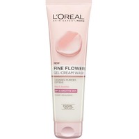 L'oreal Paris Fine Flowers Gel-Cream Wash 150ml - Gel-Κρέμα για Καθαρισμό & Ντεμακιγιάζ Προσώπου, Κατάλληλο για Ξηρή - Ευαίσθητη Επιδερμίδα