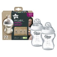 Tommee Tippee Closer to Nature Baby Bottle 0m+ Κωδ 42252085, 2x260ml - Μπιμπερό Πολυπροπυλενίου Αργής Ροής με Θηλή Σιλικόνης Κατά των Κολικών