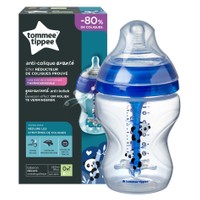 Tommee Tippee Advanced Anti-Colic Baby Bottle 0m+ Κωδ 42257585, 260ml - Μπιμπερό Πολυπροπυλενίου Αργής Ροής με Θηλή Σιλικόνης Κατά των Κολικών, Μπλε με Σχέδιο