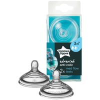 Tommee Tippee Advanced Anti-Colic Medium Flow Teets 3m+ Κωδ 422581, 2 Τεμάχια - Θηλές Σιλικόνης Μέτριας Ροής Κατά των Κολικών από 3 Μηνών