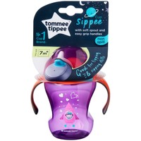 Tommee Tippee Soft Sippee Cup 7m+ Κωδ 447152 Μωβ 230ml - Εκπαιδευτικό Κύπελλο με Στόμιο & Λαβές