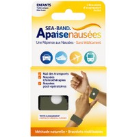 Sea-Band Kids Nausea Relief Comforting Accupresure Bands 2 Τεμάχια - Χακί - Ανακουφιστικά Περικάρπια Πιεσοθεραπείας για την Αντιμετώπιση της Ναυτίας Κατάλληλα για Παιδιά Χωρίς Φάρμακα
