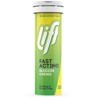 Lift Gluco Fast Acting Glucose 10 Chew.tabs - Lemon & Lime - Μασώμενες Ταμπλέτες Γλυκόζης Άμεσης Δράσης για την Υπογλυκαιμία